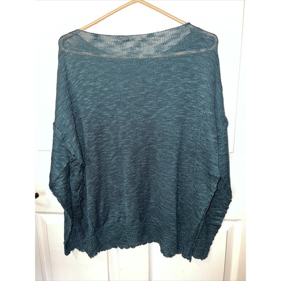Bibi - LOOSE FIT LOW GAUGE TEAL SWEATER TOP- NWT - Picture 6 of 10